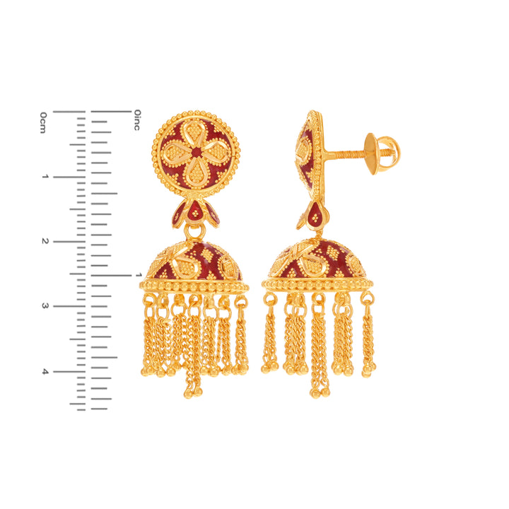 Enchanting Minakari Hansli Necklace Set in 22K Gold