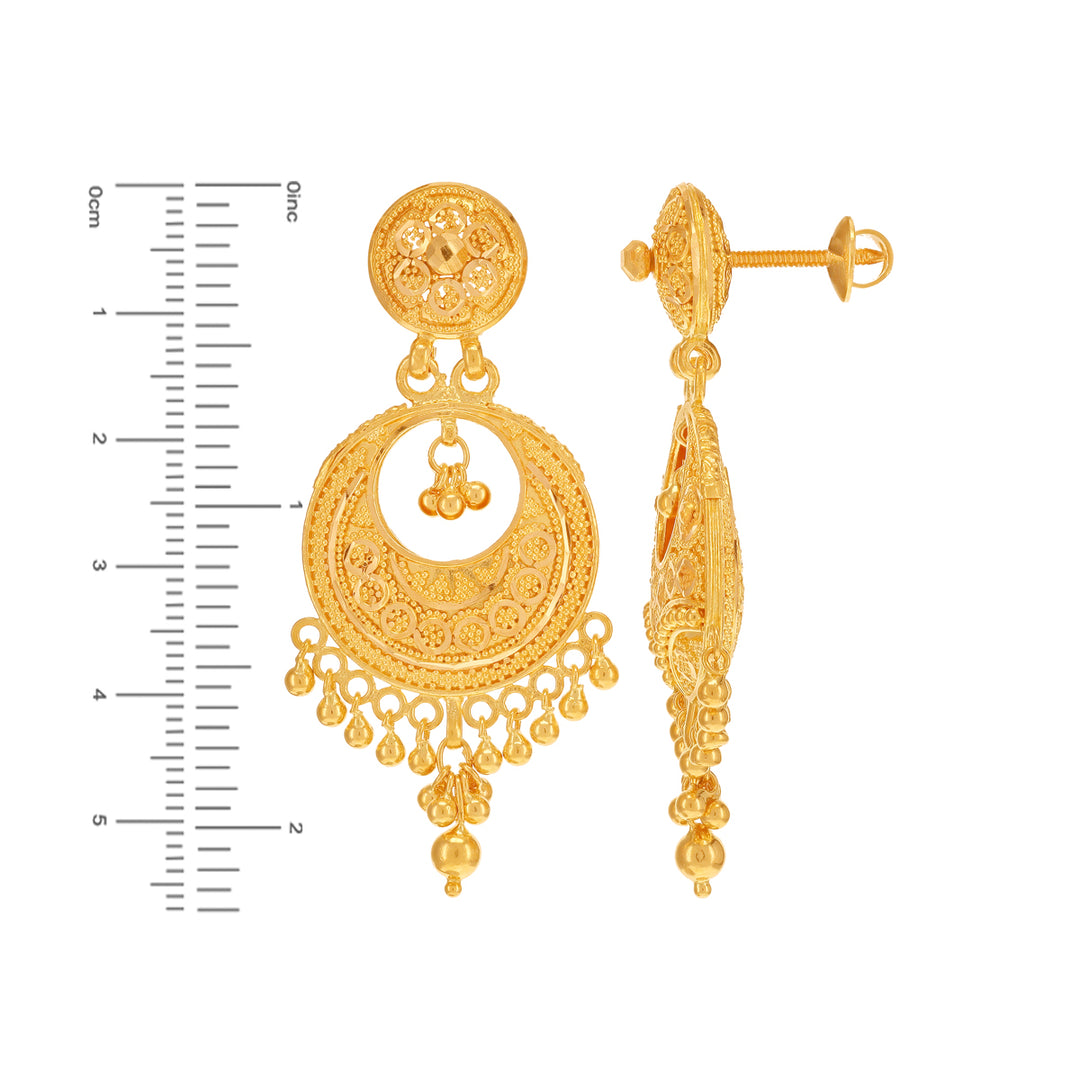 Reversible Three tone Hansli Necklace Set in 22K Gold