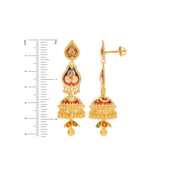 Artisan Minakari Hansli Necklace Set in 22K Gold