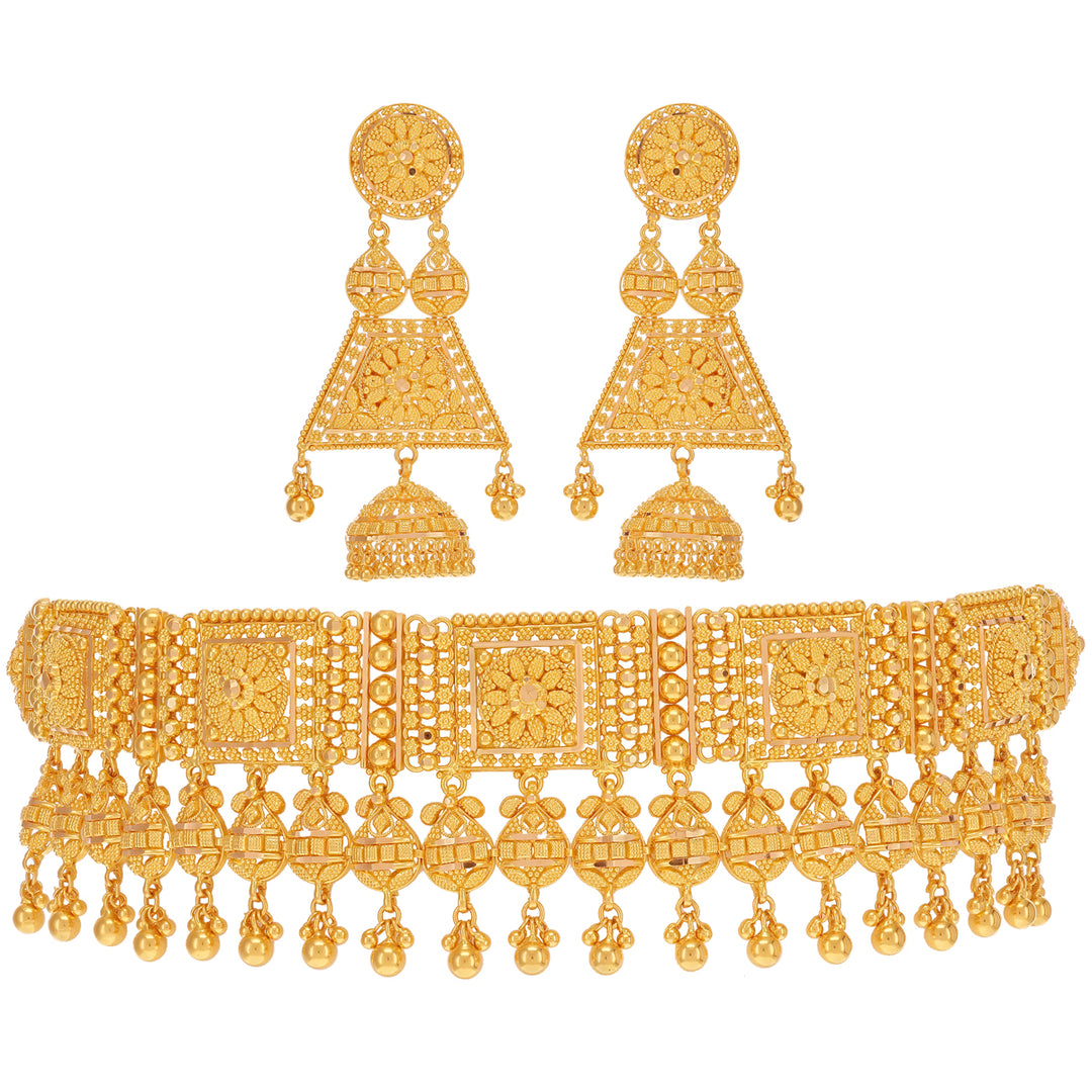 Artistic Choker Set in 22K Gold