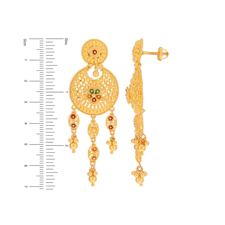 Delightful Minakari Paata Haaram in 22K Gold