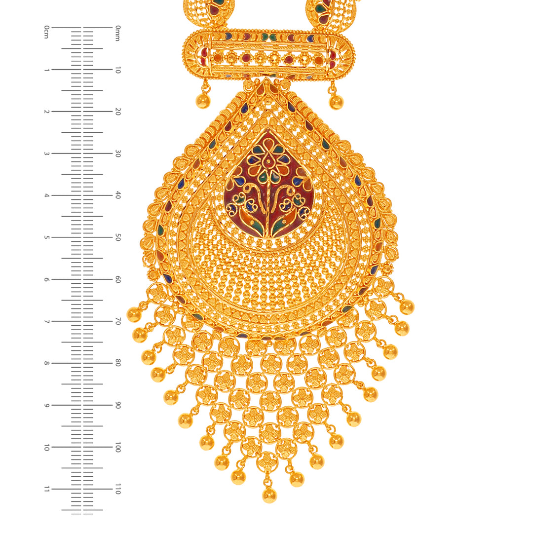 Captivating Minakari Paata Haaram in 22K Gold