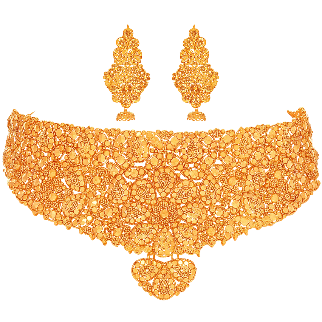 Artistic Choker Set in 21K Gold