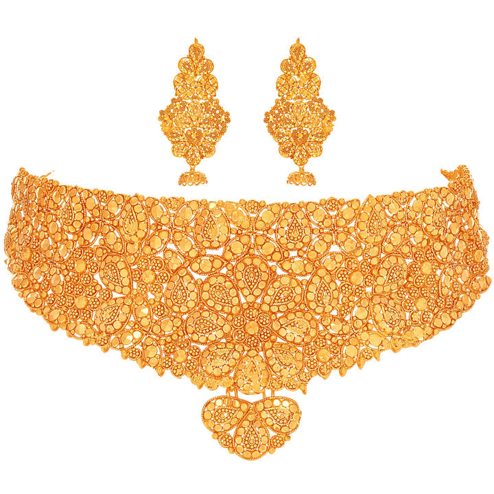 Artistic Choker Set in 21K Gold