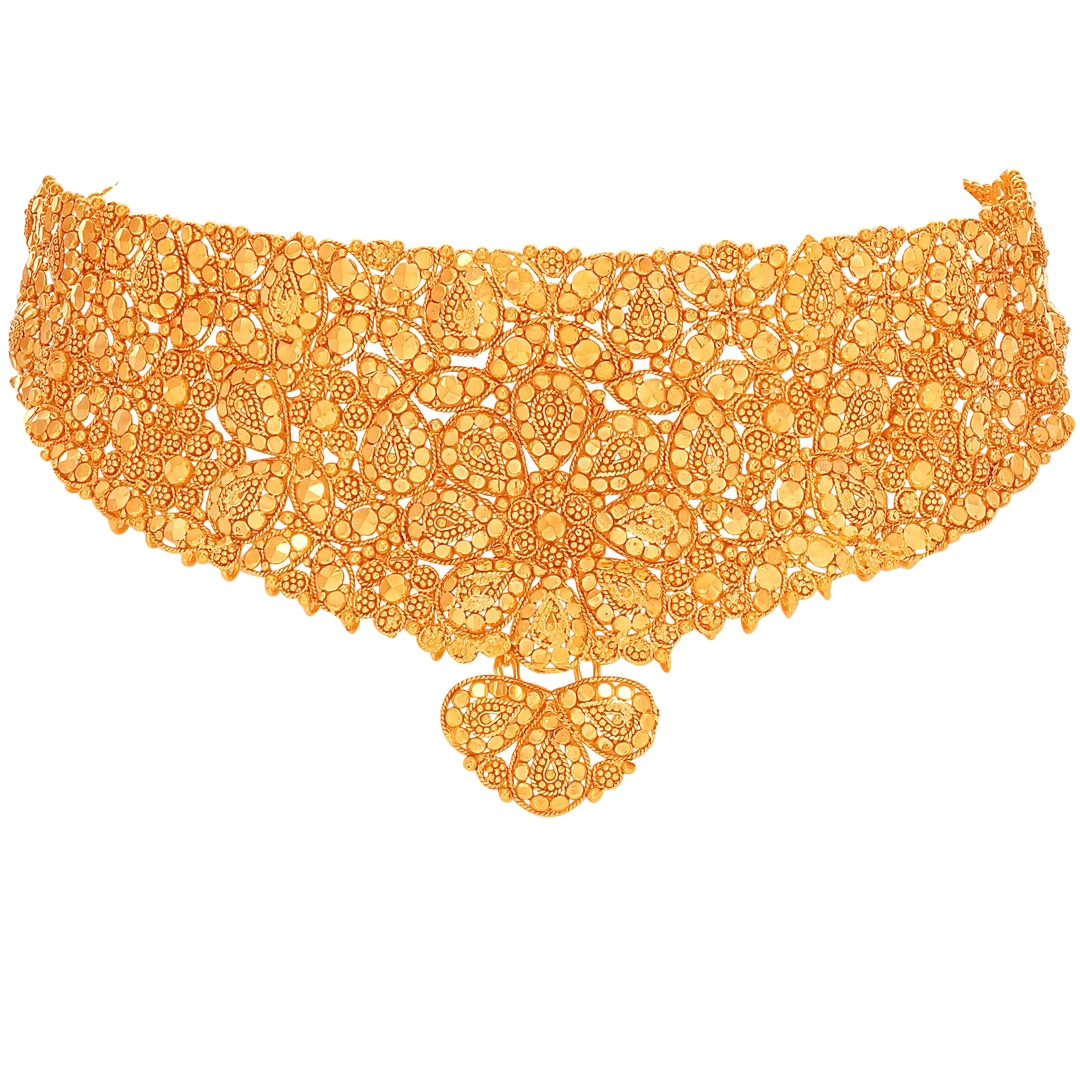 Artistic Choker Set in 21K Gold