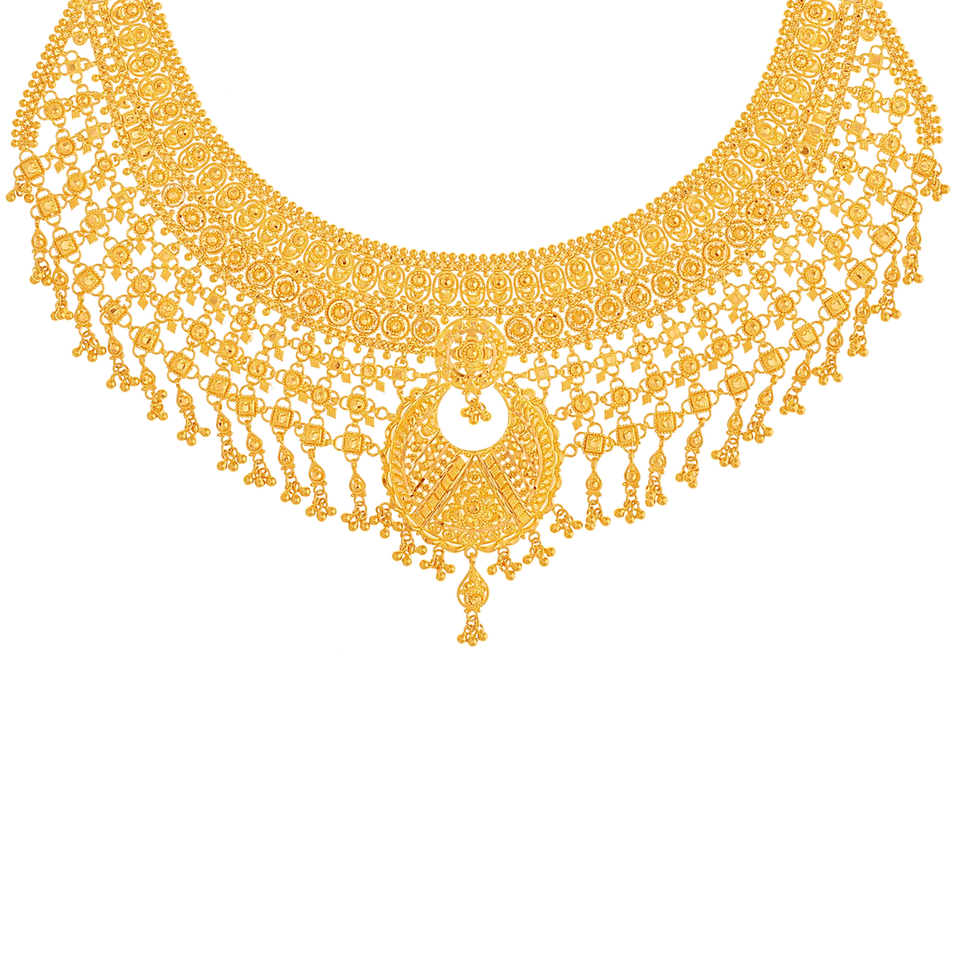 Gorgeous Chand Bali Necklace Set in 22K Gold