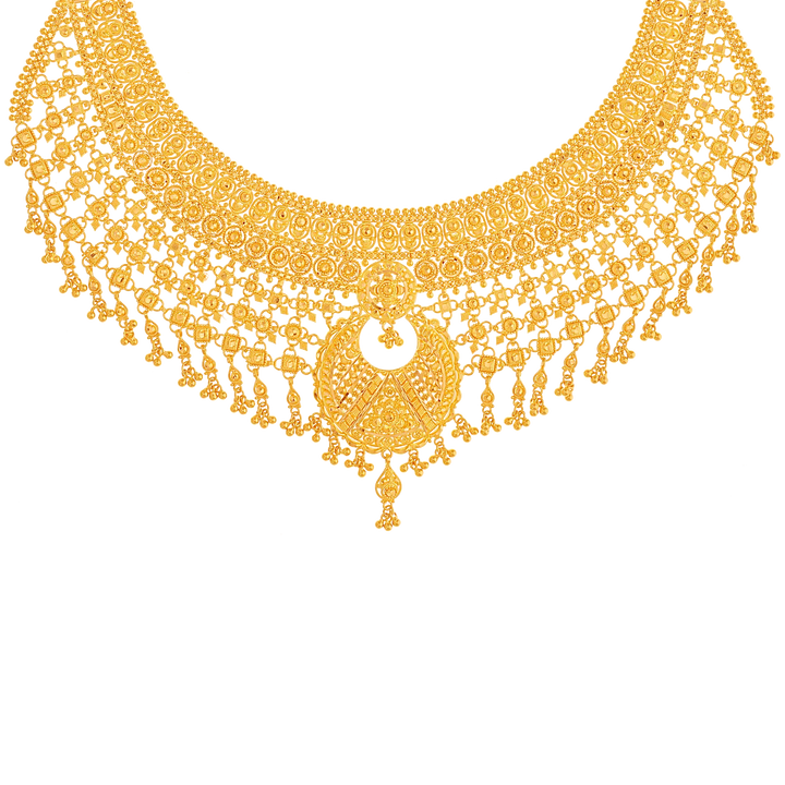 Gorgeous Chand Bali Necklace Set in 22K Gold
