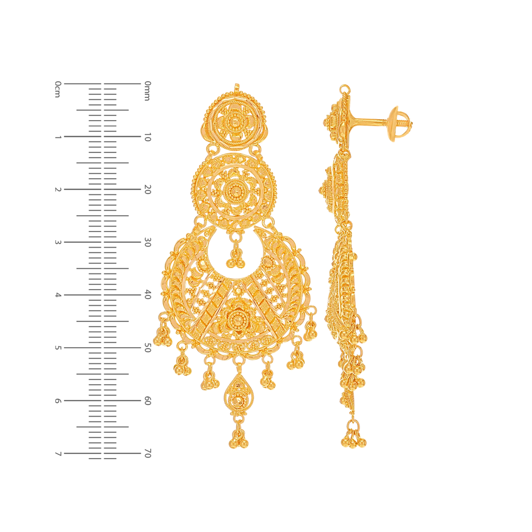 Gorgeous Chand Bali Necklace Set in 22K Gold