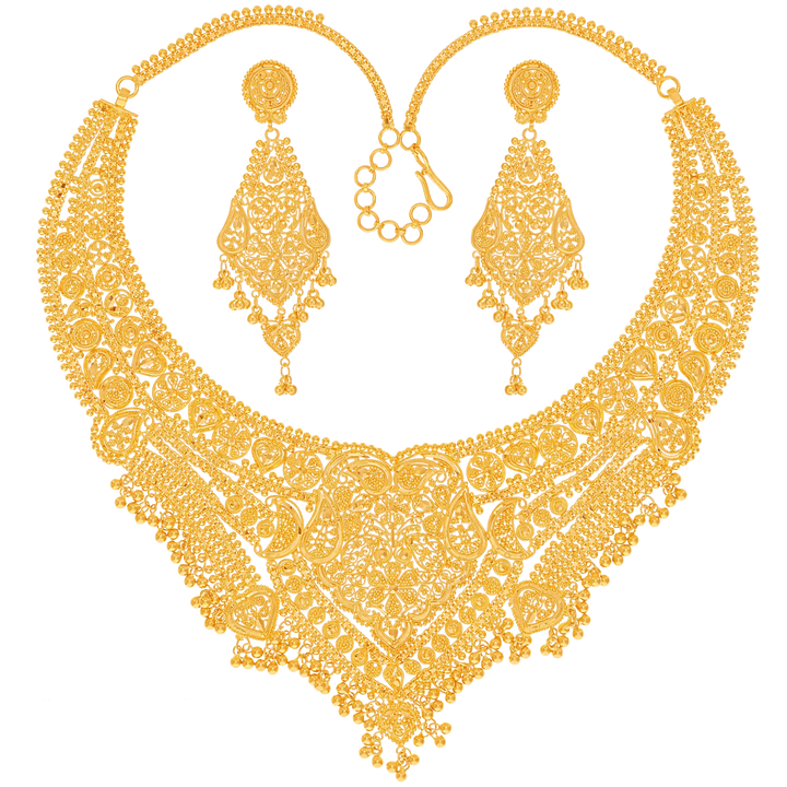 Fascinating Necklace Set in 22K Gold
