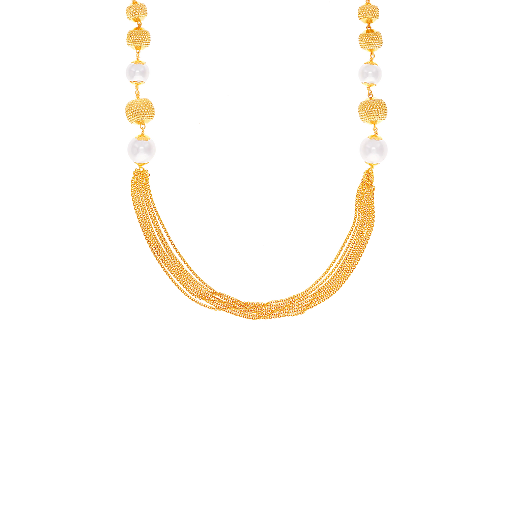 Precious Ball Patta Haar With Gemstones in 22K Gold