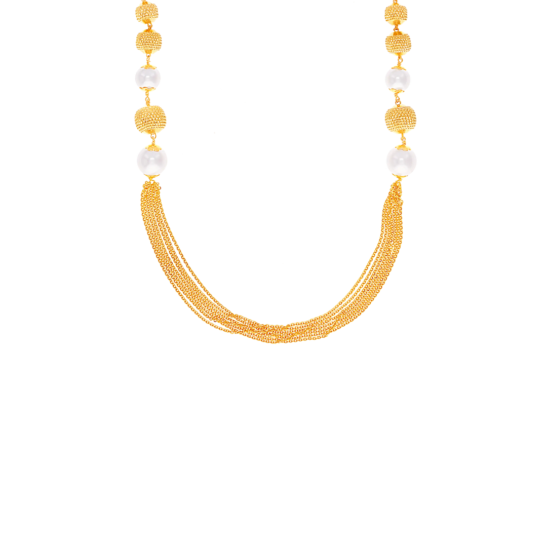 Precious Ball Patta Haar With Gemstones in 22K Gold