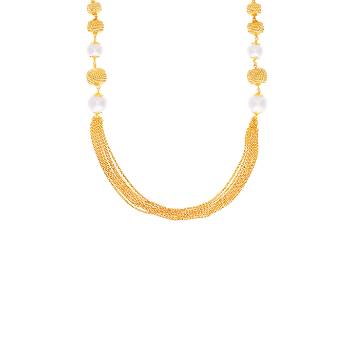 Precious Ball Patta Haar With Gemstones in 22K Gold