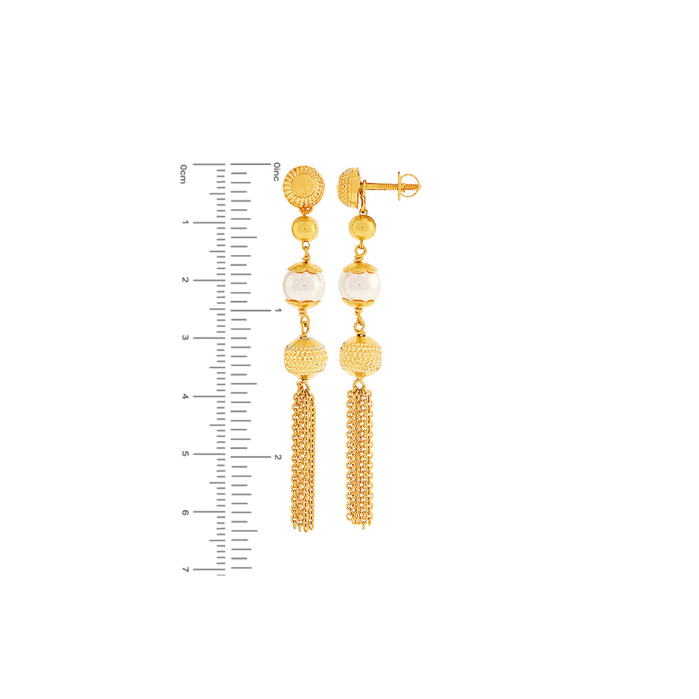 Precious Ball Necklace Set With Gemstones in 22K Gold