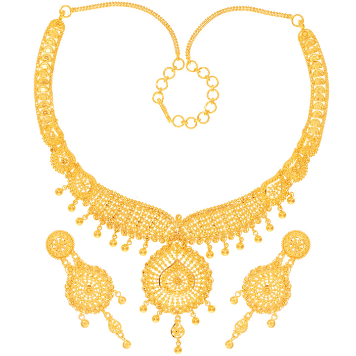 Precious Necklace Set in 22K Gold