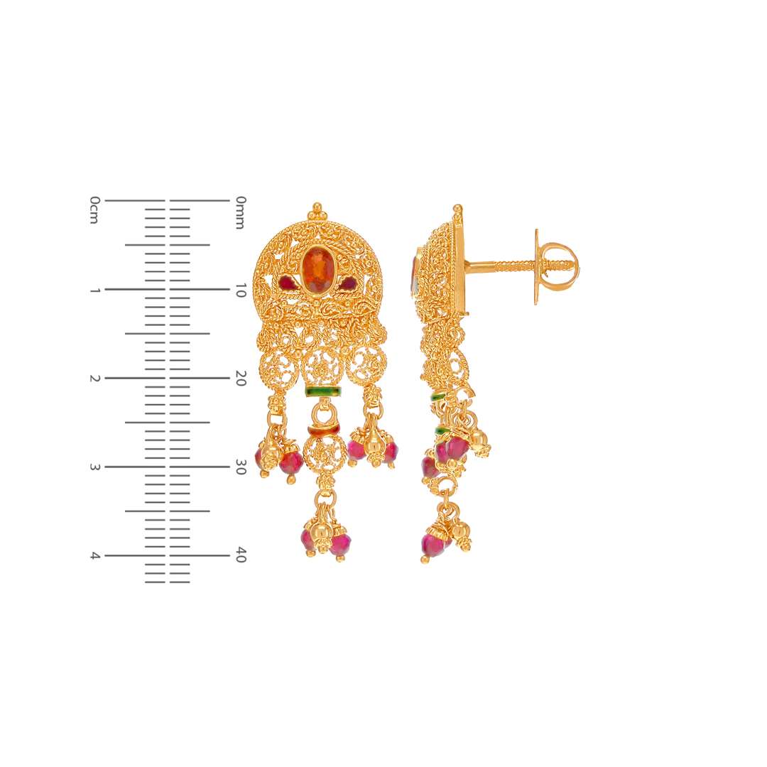 Alluring Minakari Necklace Set With Gemstones in 22K Gold