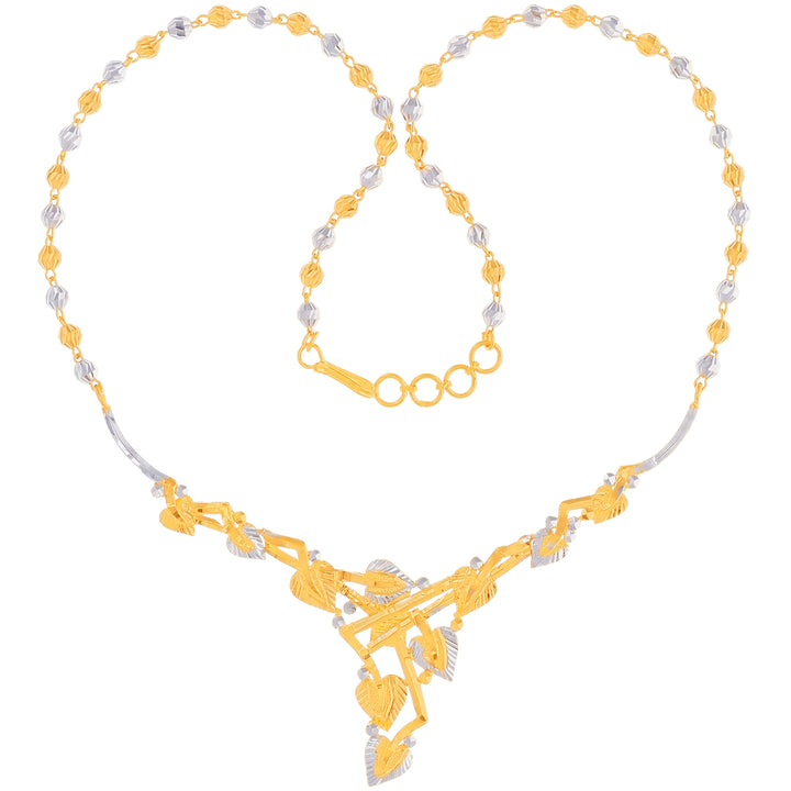 Classic Two tone Necklace in 22K Gold