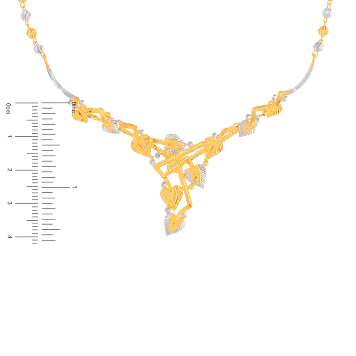 Classic Two tone Necklace in 22K Gold
