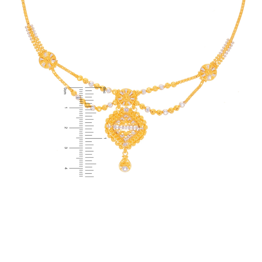 Delightful Two tone Necklace Set in 22K Gold