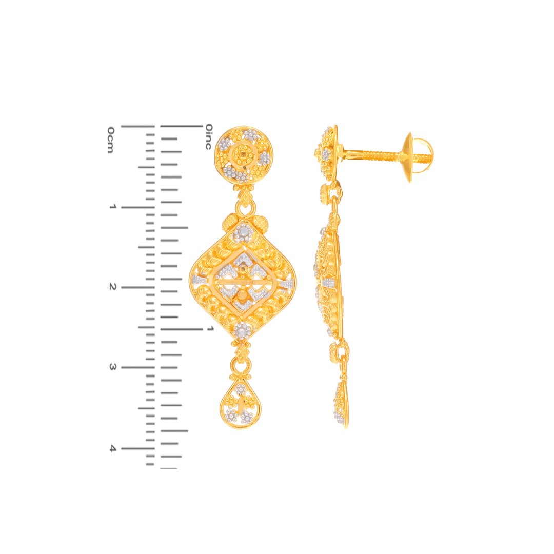 Delightful Two tone Necklace Set in 22K Gold