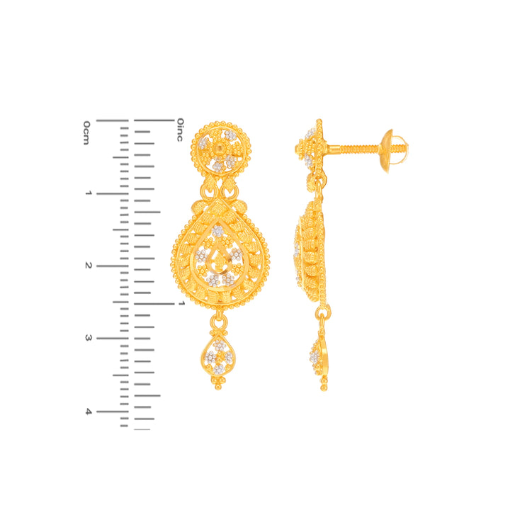 Enchanting Two tone Necklace Set in 22K Gold