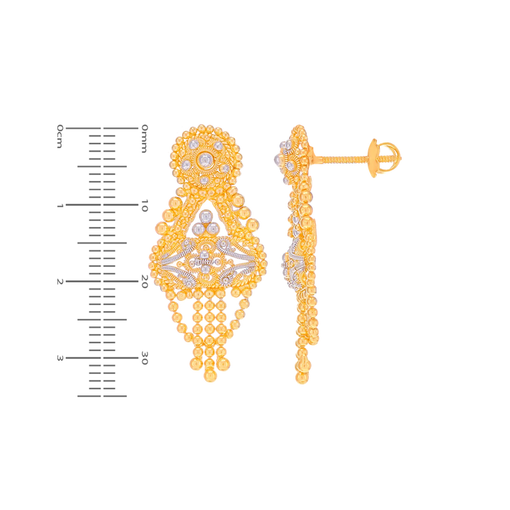 Enchanting Two tone Necklace Set in 22K Gold