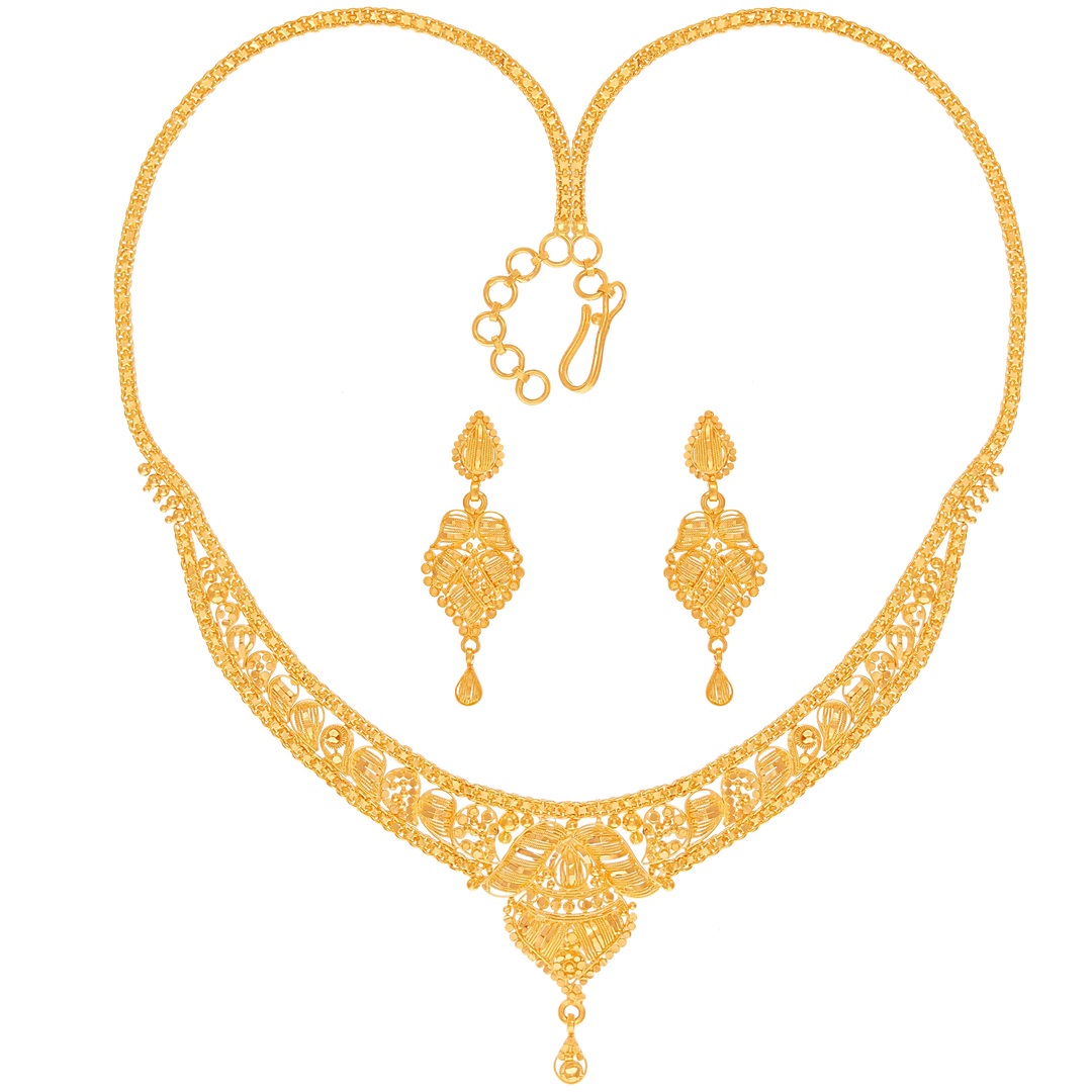 Fascinating Necklace Set in 22K Gold