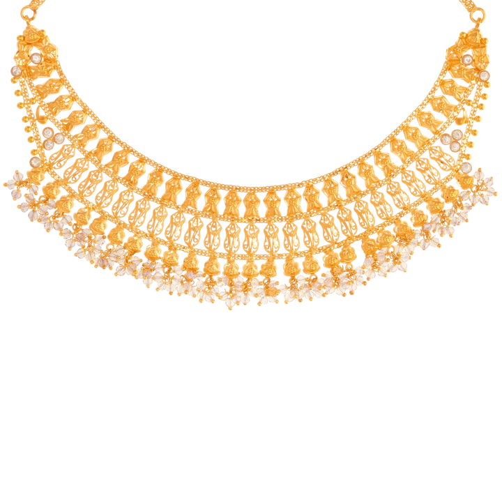 Opulent Necklace Set With Gemstones in 21K Gold
