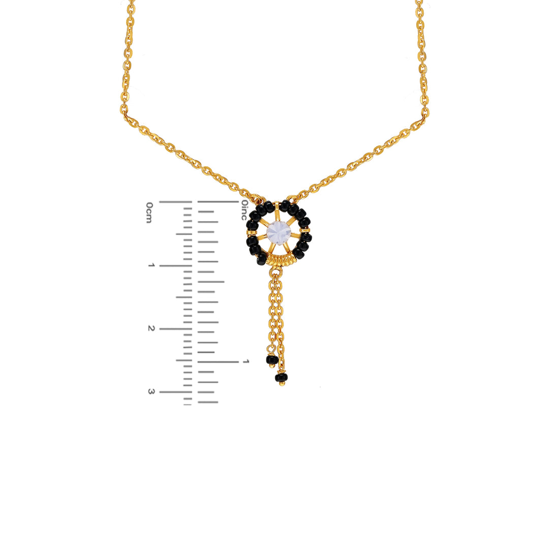 Intricate Necklace Set With CZ in 22K Gold