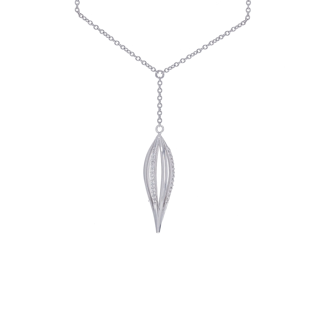 Mesmerizing Necklace Set With CZ in 18K White Gold