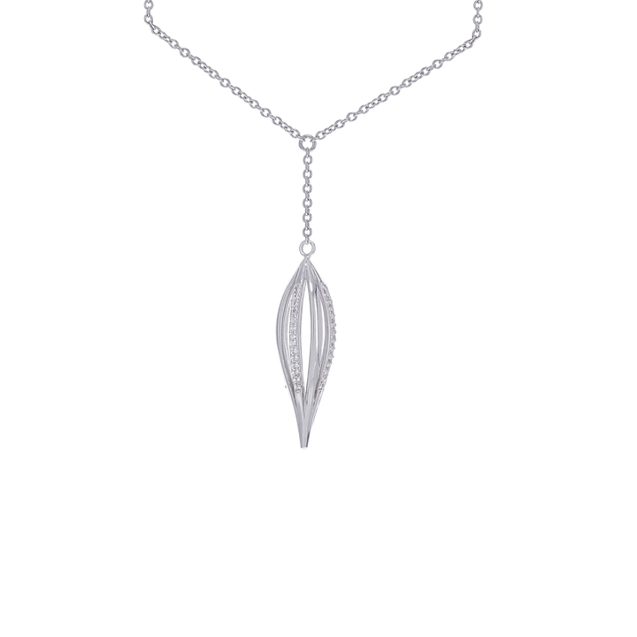 Mesmerizing Necklace Set With CZ in 18K White Gold