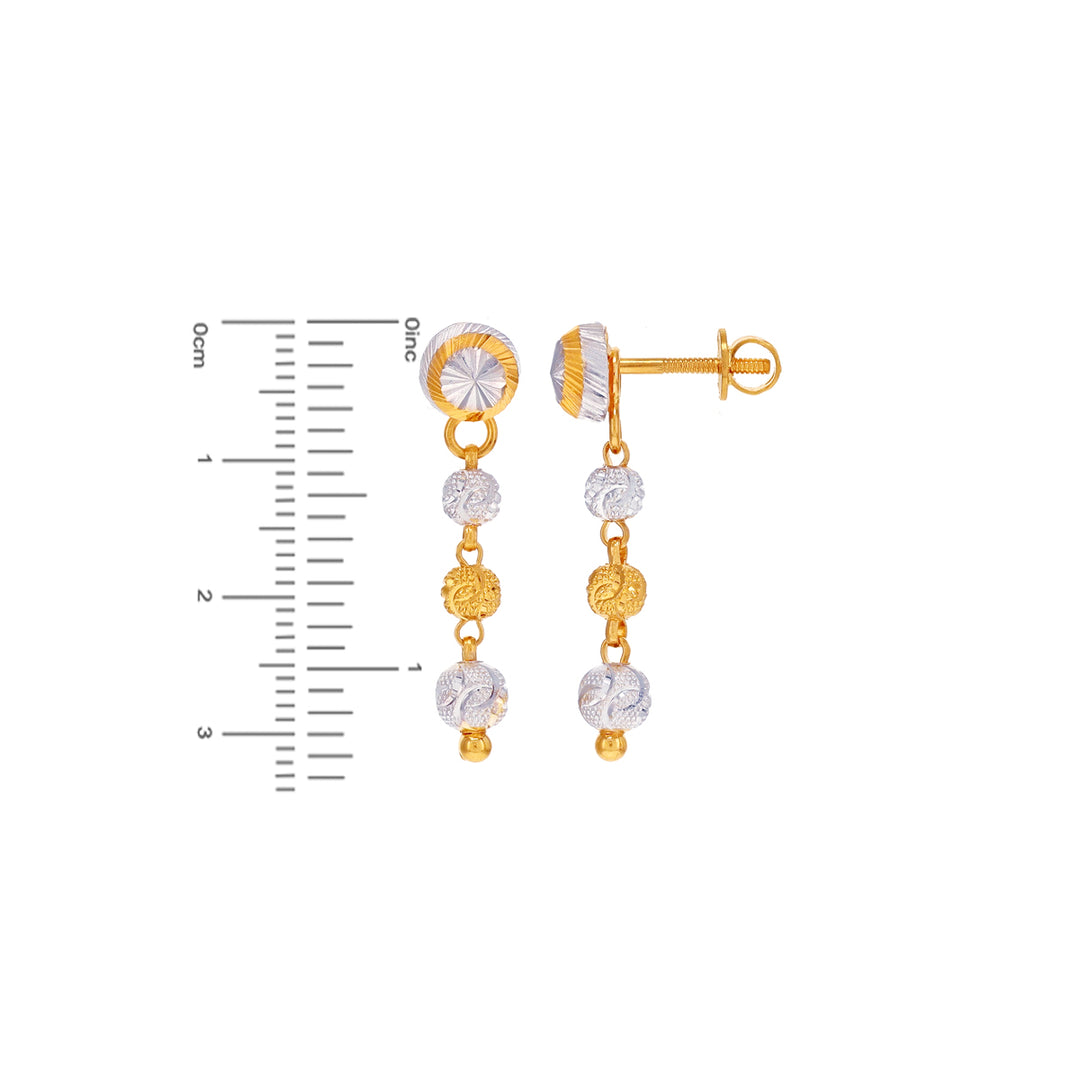 Intricate Ball Two tone Necklace Set in 22K Gold