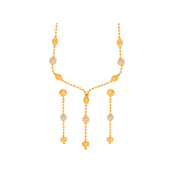 Fascinating Necklace Set With CZ in 22K Gold