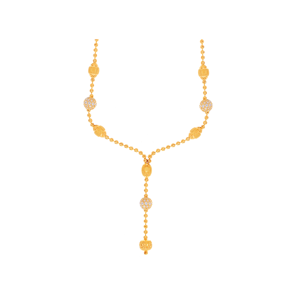 Fascinating Necklace Set With CZ in 22K Gold