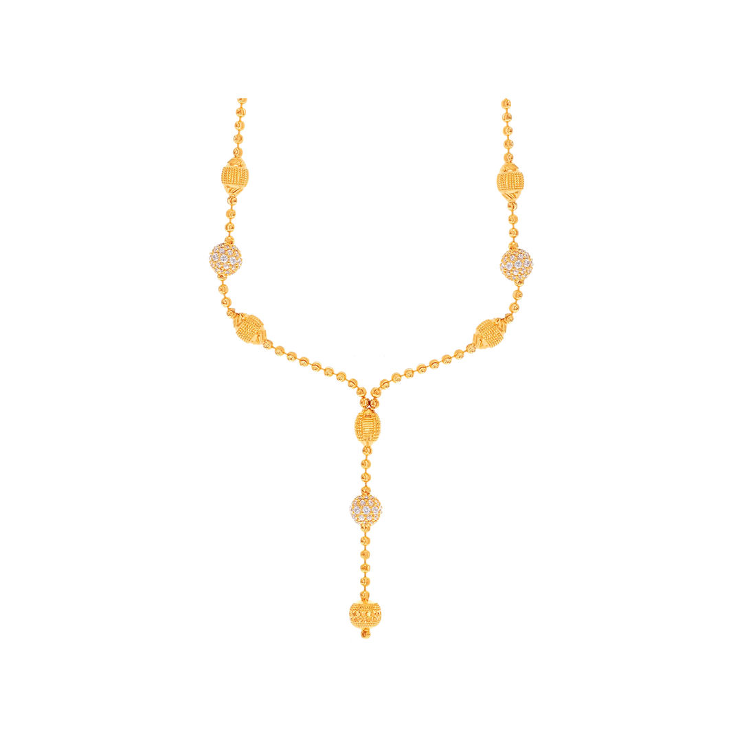 Fascinating Necklace Set With CZ in 22K Gold