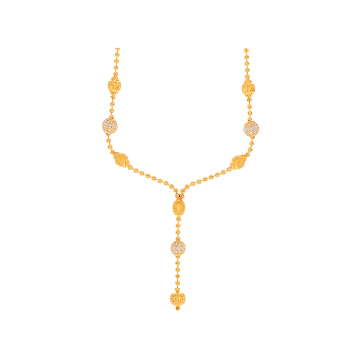 Fascinating Necklace Set With CZ in 22K Gold