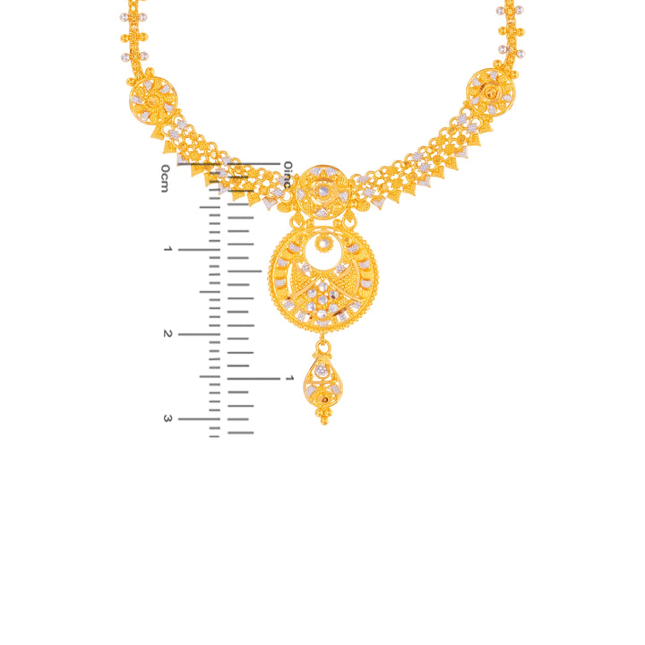 Endearing Two tone Necklace Set in 22K Gold