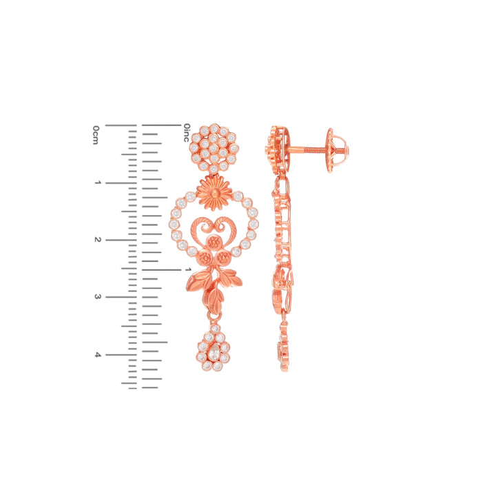 Artisan Antique Necklace Set With White Polki in 22K Rose Gold