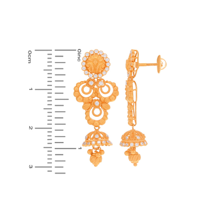 Delightful Antique Necklace Set With White Polki & Pearl in 22K Rose Gold