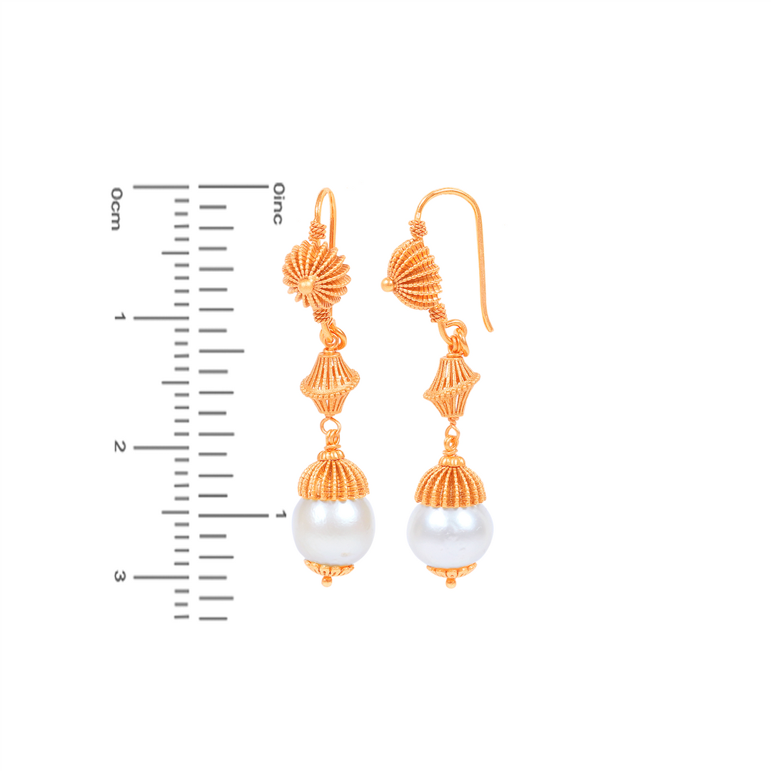 Hand-crafted Antique Necklace Set With Kundan & Pearl in 22K Gold