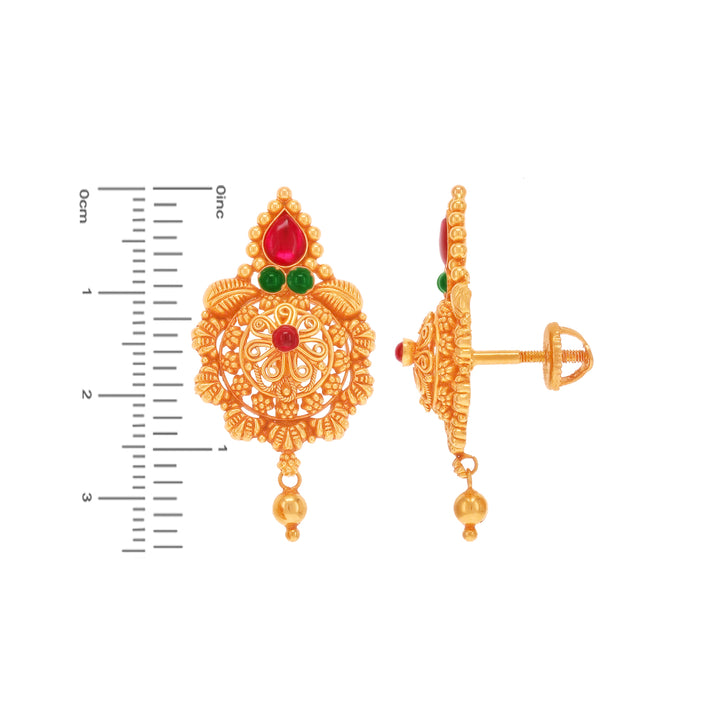 Beautiful Antique Pendant Set With Gemstones in 22K Gold