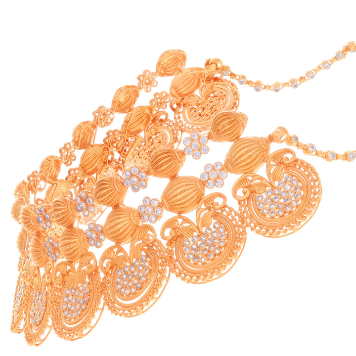Endearing Antique Choker Set With White Polki in 22K Rose Gold