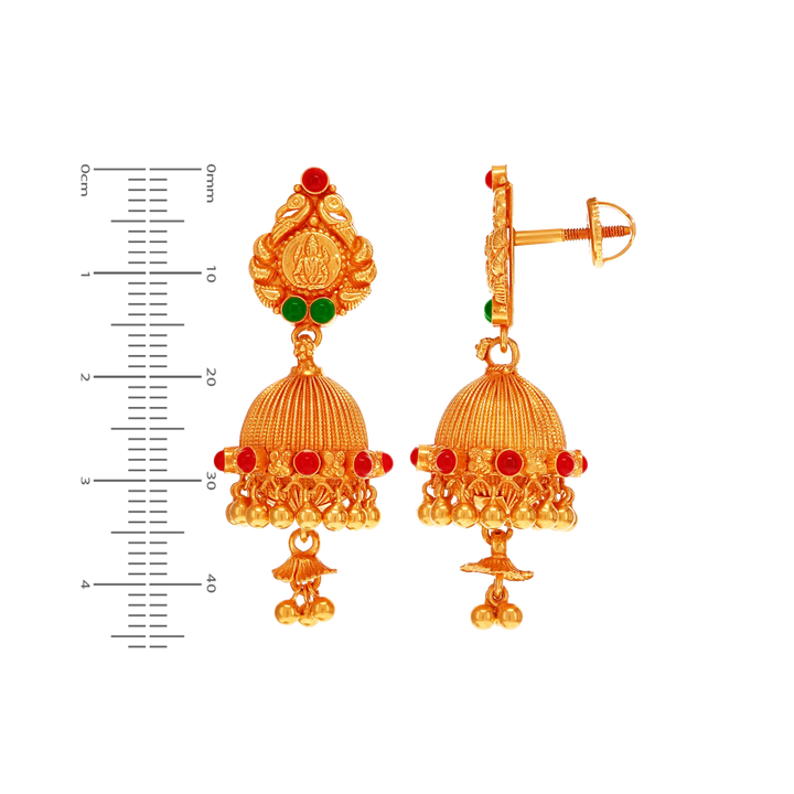 Intriguing Antique Laxmi Necklace Set With Gemstones in 22K Gold