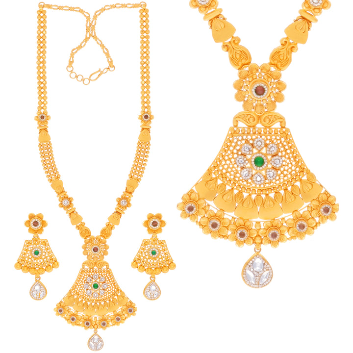 Attractive Antique Paata Haaram With Kundan & Gemstones in 22K Gold