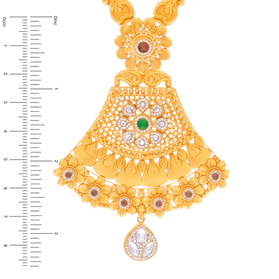 Attractive Antique Paata Haaram With Kundan & Gemstones in 22K Gold