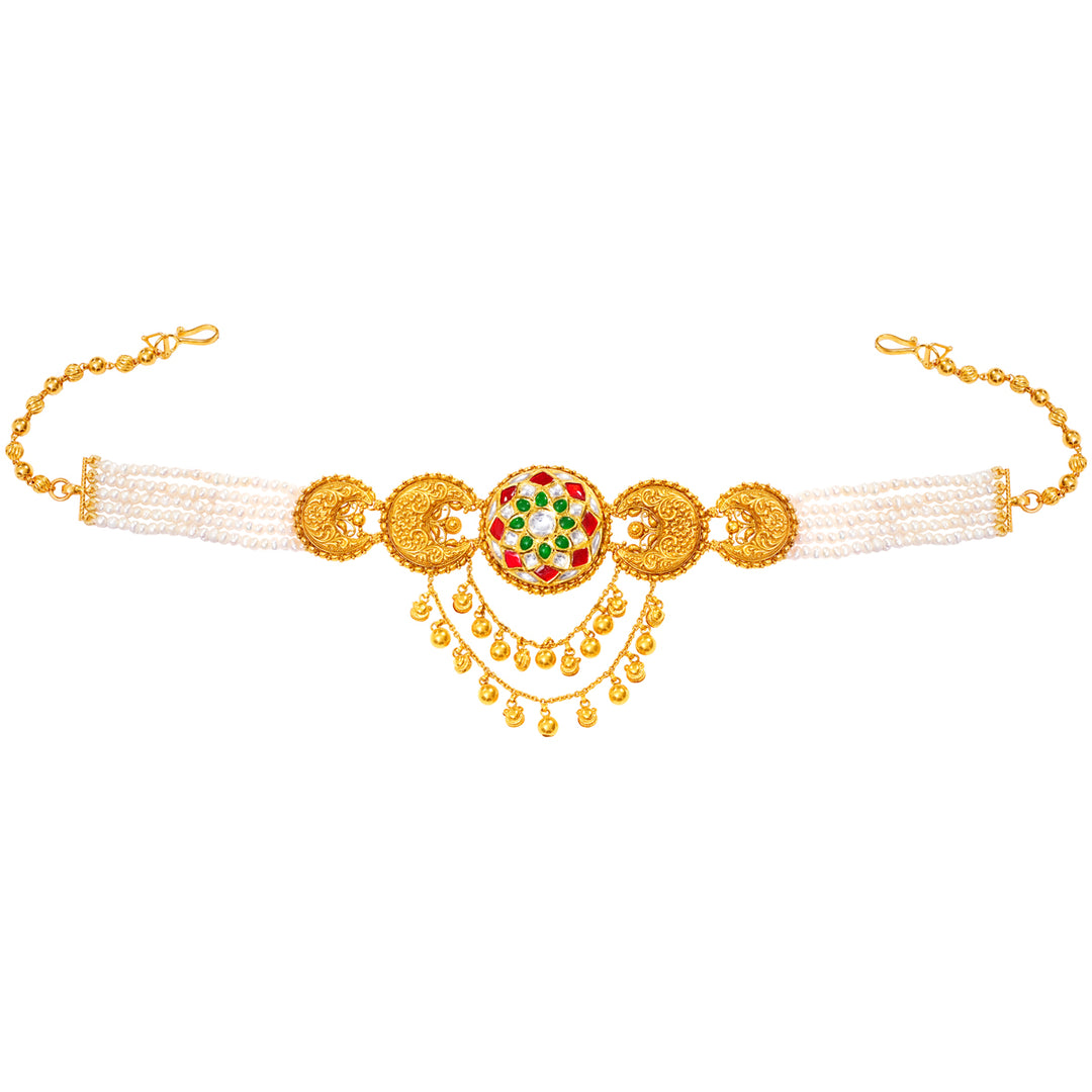 Exquisite Antique Choker Set With Kundan & Gemstones in 22KGold