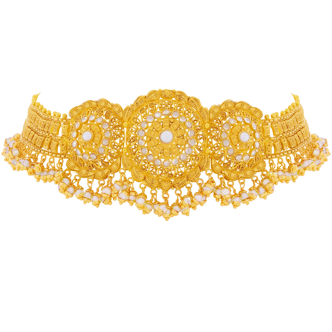 Precious Antique Choker Set With Gemstones in 22K Gold