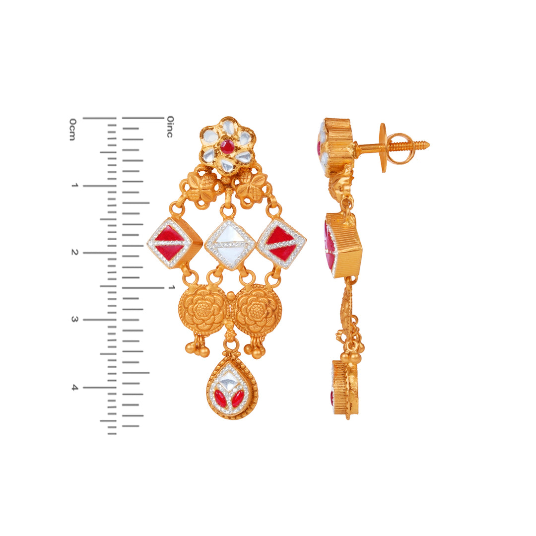 Attractive Antique Choker Set With Kundan & Gemstones in 22K Gold