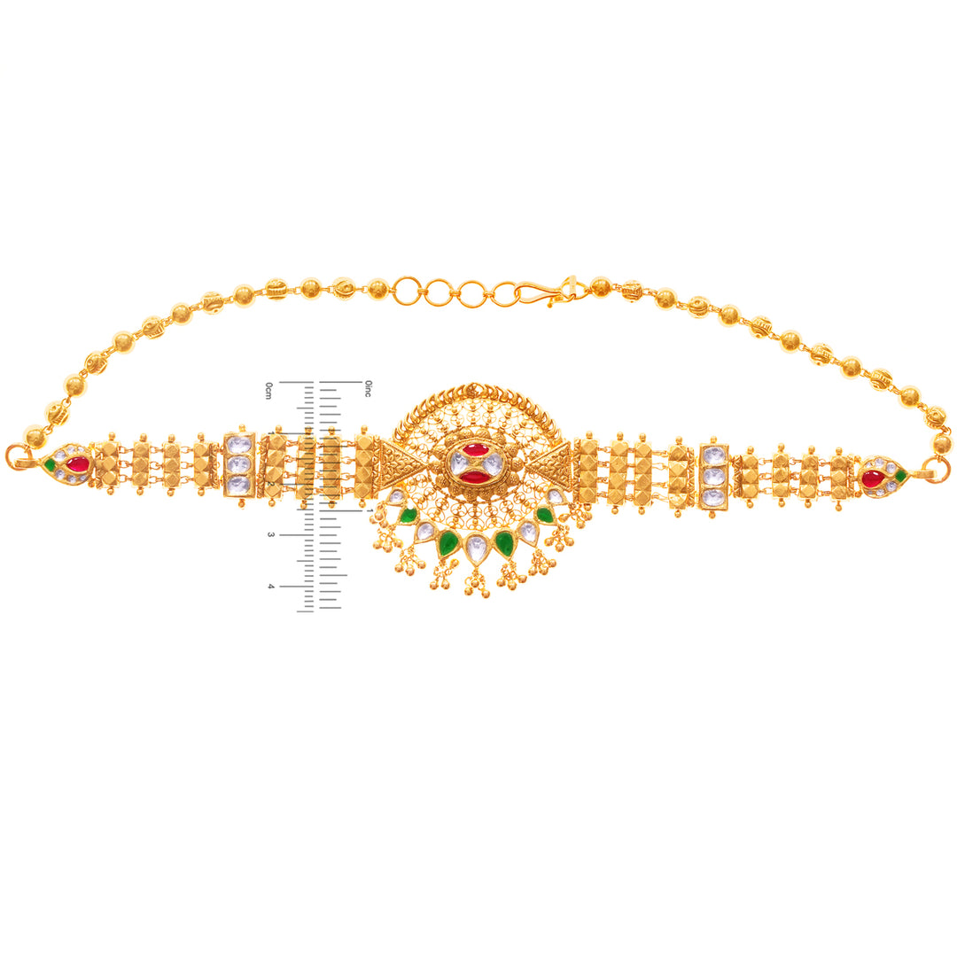 Brilliant Antique Choker Set With Kundan & Gemstones in 22K Gold