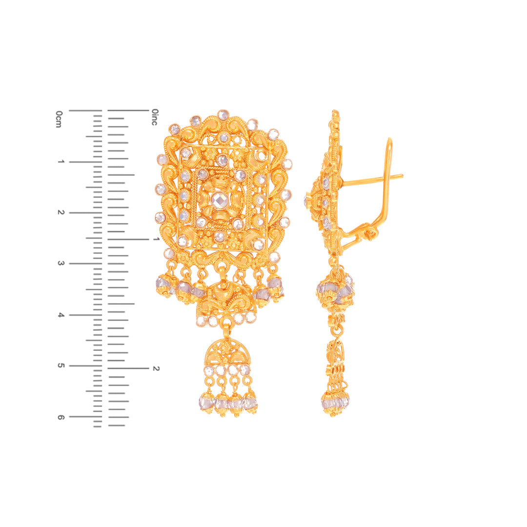 Attractive Antique Pendant Set With Polki In 22K Gold