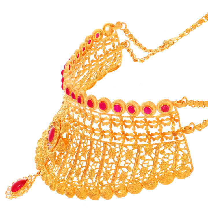 Precious Antique Choker Set With Gemstones in 22K Gold